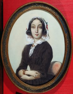 Portrait miniature de George Sand (1804-76) vers 1840