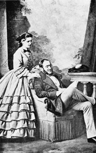 Portrait du Baron Georges Eugène Haussmann (1809-91) et de sa fille, extrait de La Vie et les Temps du Baron Haussmann, Londres, Weidenfeld & Nicholson, 19e siècle - French School
