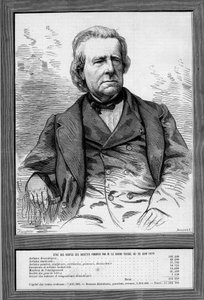 Portrait du Baron Taylor (Isidore Justin Severin Taylor, dit) (1789-1879), dramaturge et philanthrope français. Gravure dans "Le Monde Illustré" n°1172 du 13 septembre 1879. - French School