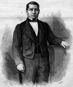 Portrait de Benito Pablo Juarez Garcia, homme politique mexicain. Gravure dans « Le Monde Illustré » n°270 du 14 juin 1862. - French School