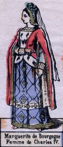 Portrait de Blanche de Bourgogne (ca. 1296-1326), épouse de Charles IV de France. (Dynastie capétienne). Illustration de la fin du 19ème siècle. - French School