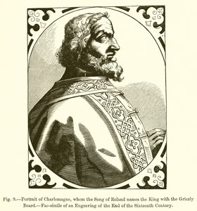 Portrait de Charlemagne, que la Chanson de Roland nomme le roi à la barbe grise