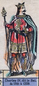 Portrait de Charles IV de France, dit Charles le Bel (1294-1328) (dynastie des Capétiens). Illustration fin XIXe siècle - French School