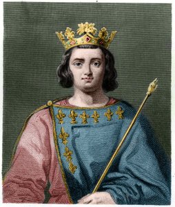 Portrait de Charles IV le Bel (1294-1328), roi de France - dans « Histoire des Français » de Lavallée, gravure, sd - French School