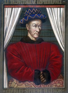 Portrait de Charles VII (1403 - 1461), Roi de France - French School