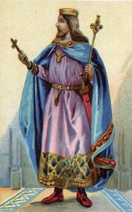 Portrait de Clovis, roi des Francs de 481 à 511 - French School