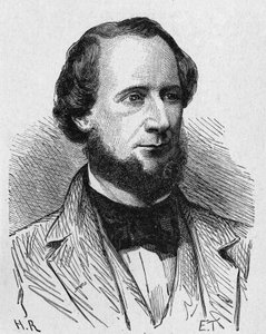 Portrait de Cyrus West Field (1819 - 1892), industriel américain - dans "Album de la Science; savants illustres; Grandes découvertes" 1896. - French School