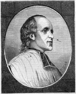 Portrait du Père Delacroix de Ravignan (1795-1858), jésuite français. Gravure dans « Le Monde Illustré » n°47 du 6 mars 1858 - French School