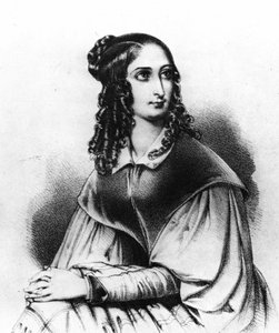 Portrait de Flora Tristan en 1839, grand-mère de Gauguin, décédée le 14 nov. 1845 à Bordeaux - gravure - French School