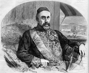 Portrait de Fouad Pacha (1815-1869), homme politique et ambassadeur turc. Gravure par Morin dans « Le Monde Illustré » n° 65 du 10 juillet - French School