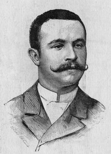 Portrait de François Lhoste (1859-1887), aéronaute français - dans « Album de la Science ; savants illustres ; Grandes découvertes » 1896.