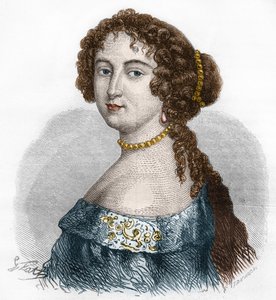Portrait de Françoise Athénaïs (Françoise-Athénaïs) par Rochechouart Mortemart, Marquise de Montespan (ou Madame de Montespan) (1640-1707). Gravure de 1879.
