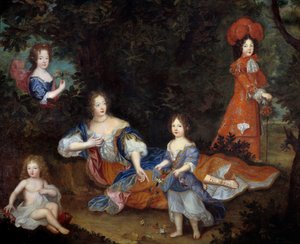 Portrait de Françoise Athénaïs de Rochechouart Mortemart, marquise de Montespan, et ses enfants