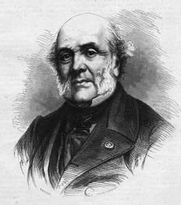 Portrait de Frédéric Auguste Demetz, avocat français, fondateur de la colonie agricole et pénitentiaire de Mettray destinée à réhabiliter les jeunes délinquants. Gravure dans "Le Monde Illustré" n°866 du 15 novembre