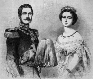 Portrait de Frédéric Guillaume de Prusse (1831-1888, futur Frédéric III, roi de Prusse et empereur allemand) et de sa fiancée, la princesse Victoria d