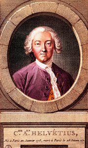 Portrait du philosophe français Claude Adrien Helvétius (1715-1771), gravure. 1772. - French School