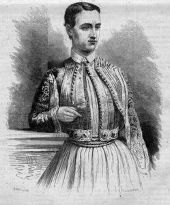 Portrait de George I (1845-1913), roi de Grèce. Gravure dans "Le Monde Illustré" n°340 du 17 octobre - French School