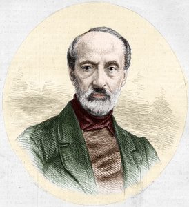 Portrait de Giuseppe Mazzini (1805-1872), homme politique et nationaliste italien. Gravure dans "Le Monde Illustré" n°779 du 16 mars 1872. - French School