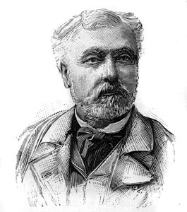 Portrait de Hyacinthe Laurent Théophile Aube (1826-1890), amiral et homme politique français. Gravure dans « Le Monde Illustré », 16 janvier - French School