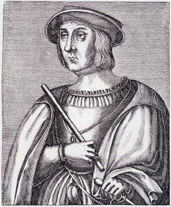 Portrait de Jacques II de Chabannes (La Palice) (1470-1525) gravure de « Louis XII et Anne de Bretagne » par Paul Lacroix, éd. Georges Hurtrel