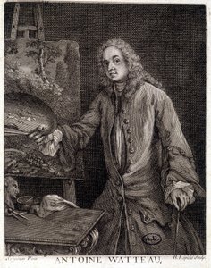 Portrait de Jean Antoine Watteau (1684-1721), peintre français - gravure - French School