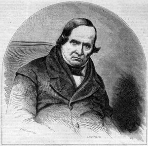 Portrait de Jean Baptiste (Giovanni Battista) Niccolini (1782-1861), poète italien. Gravure dans « Le Monde Illustré » n°234 du 5 octobre - French School