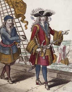Portrait de Jean Bart (1650-1702) tenant une mèche allumée dans sa bouche lors d