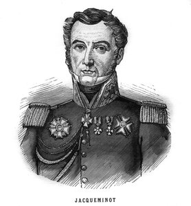 Portrait de Jean François Jacqueminot, vicomte de Ham (1787-1865), général et homme politique français. Gravure dans "Les Illustrations De L