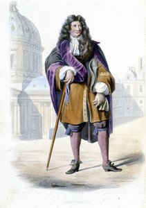 Portrait de Jean de La Fontaine, écrivain français (1621-1695) - dans « Le Plutarque français », par Mennechet - French School
