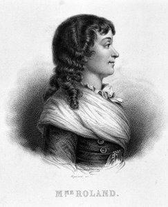 Portrait de Jeanne Marie ou Manon Philipon, Madame Roland (1754 - 1793) - dans "Révolution française" par Thiers - French School