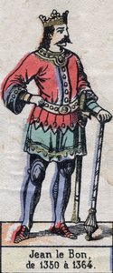 Portrait de Jean II de France, dit Jean le Bon (1319-1364) (dynastie des Capétiens). Illustration fin 19e siècle. - French School