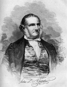 Portrait de John James Audubon (1780-1851), ornithologue américain. Gravure dans "Le Magasin pittoresque" - French School