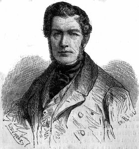Portrait de Jules Louis Philippe Coignet (1798-1860), peintre français. Gravure dans « Le Monde Illustré » n°158 du 21 avril 1860 - French School