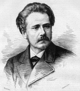 Portrait de Jules Massenet (1842-1912), compositeur français. Gravure dans « Le Monde Illustré » n°1047 du 5 mai 1877 - French School