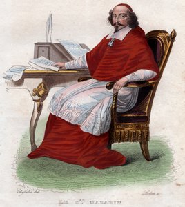Portrait de Jules Mazarin (1602-1661), cardinal, diplomate et homme politique franco-italien - French School