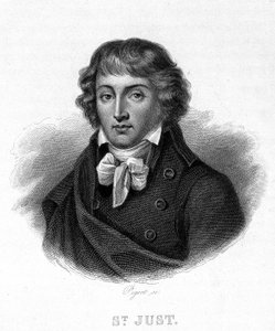 Portrait de Louis Antoine Léon Saint-Just (1767 - 1794) - dans "Révolution française" par Thiers. 19e siècle - French School