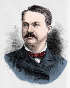 Portrait de Louis Honoré Fréchette (1839-1908), poète et dramaturge canadien. Gravure de Charles Georges dans « Le Monde Illustré » n°1328 du 9 septembre 1882. - French School