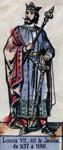 Portrait de Louis VII de France, dit Louis le Jeune (1120-1180) (dynastie des Capétiens). Illustration fin 19e siècle - French School