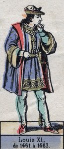 Portrait de Louis XI de France, dit le Prudent (1423-1483) (dynastie des Capétiens). Illustration fin 19ème siècle. - French School