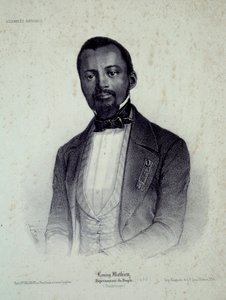 Portrait de Louisy Mathieu (1817-1874), ancien esclave et député de la Guadeloupe. Gravure du 19ème siècle - French School