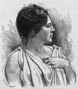 Portrait de Madame Agar (Marie Léonide Charvin, dite) (1836-1891), comédienne française. Gravure dans "La gazette du dimanche" du 21 novembre 1895. - French School