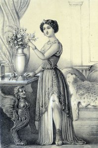 Portrait de Mademoiselle de Fontenay ou Teresa (Theresa ou Terezia) Cabarrus, connue sous le nom de Madame Tallien - dans « Galerie historique de la Révolution française » par Albert Maurin - French School