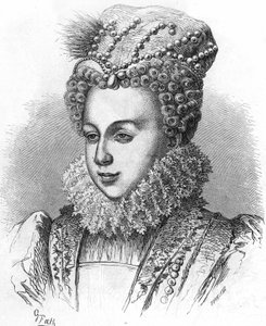 Portrait de Marguerite de Valois dite la Reine Margot (1553-1615) épouse de Henri IV. Dans « Histoire Populaire de la France », sd. vers 1885. Gravure