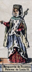 Portrait de Marguerite de Provence (1221-1295), épouse de Louis IX de France. (Dynastie des Capétiens). Illustration fin XIXe siècle - French School