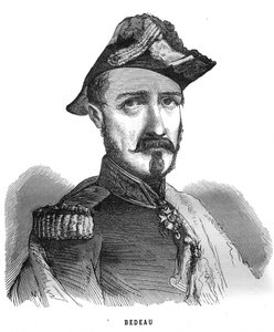 Portrait de Marie Alphonse Bedeau, général français (1804-1863). Gravure dans "Les Illustrations De L