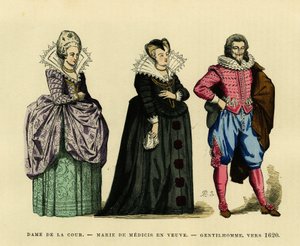 Portrait de Marie de Médicis (1573-1642), reine de France, en habit de veuve, entourée d