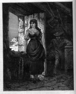 Portrait de Mercedes, personnage du roman "Le Comte de Monte-Cristo" par Alexandre Dumas (1802-1870). Gravure dans "Le Monde Illustré", 30 janvier
