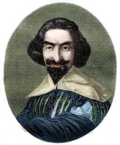 Portrait de Miguel de Cervantes Saavedra (1547-1616), écrivain espagnol. Gravure de 1852 d