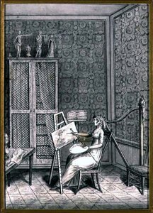 Portrait de Mme. Marie-Anne-Marguerite Gerard dans son atelier, vers 1790 - French School