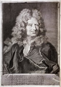 Portrait de Nicolas Boileau, également connu sous le nom de Boileau Despréaux (Boileau-Despréaux) (1636-1711) poète, écrivain. Gravure pour illustrer les Œuvres de M. Boileau Despréaux, avec des illuminations historiques, Volume 1, édition Fabre et Barillo - French School